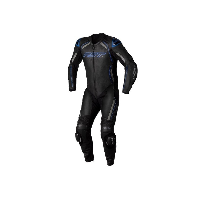 Costum de motocicletă dintr-o singură bucată RST S1 CE negru-gri-albastru lichidare
