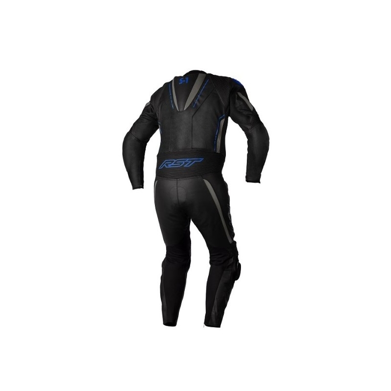 Costum de motocicletă dintr-o singură bucată RST S1 CE negru-gri-albastru lichidare