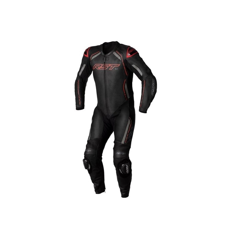 Costum de motocicletă dintr-o singură bucată RST S1 CE negru-gri-roșu lichidare