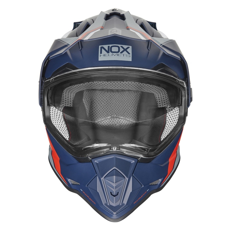 Cască de enduro NOX N312 BLOCK 2022 gri-alb-roșu-albastru