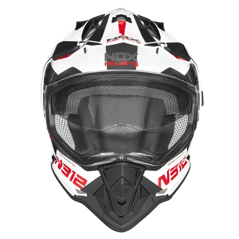 Cască de enduro NOX N312 EXTEND 2022 roșu-gri-albastru lichidare