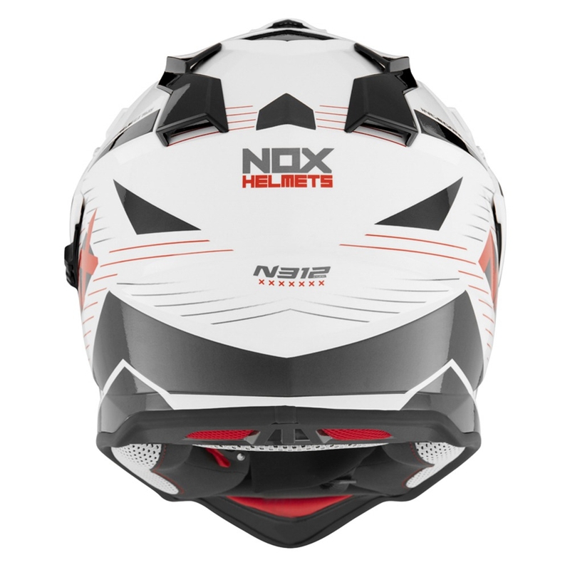 Cască de enduro NOX N312 EXTEND 2022 roșu-gri-albastru lichidare
