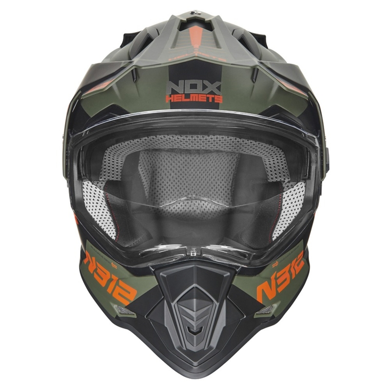 Cască de enduro NOX N312 EXTEND 2022 kaki-orange
