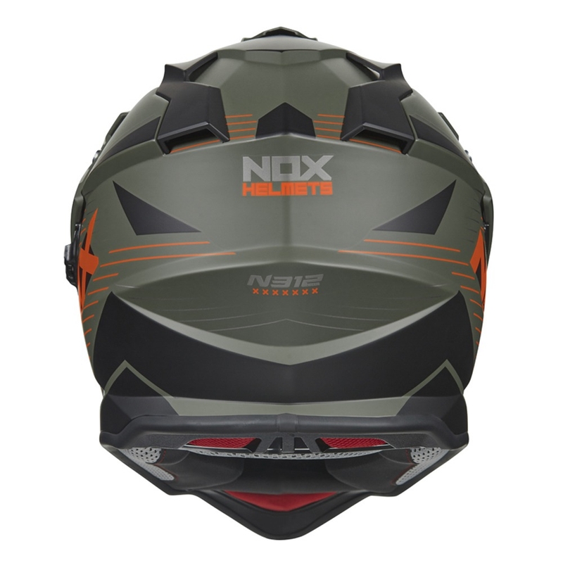Cască de enduro NOX N312 EXTEND 2022 kaki-orange