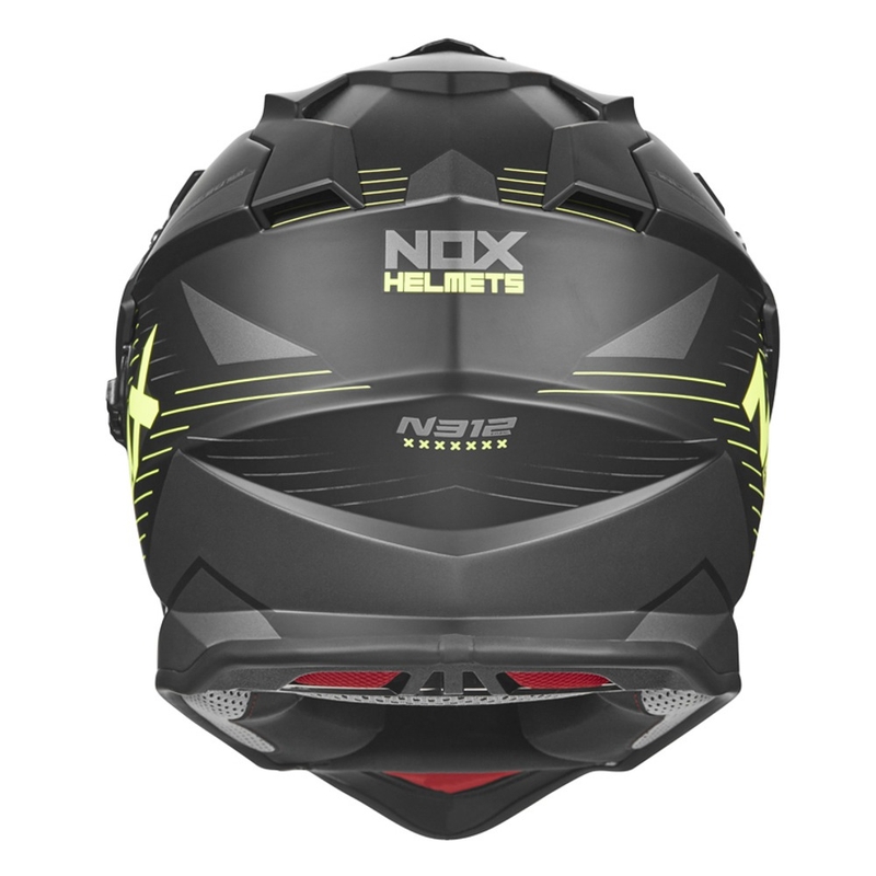 Cască de enduro NOX N312 EXTEND 2022 negru-galben-fluo
