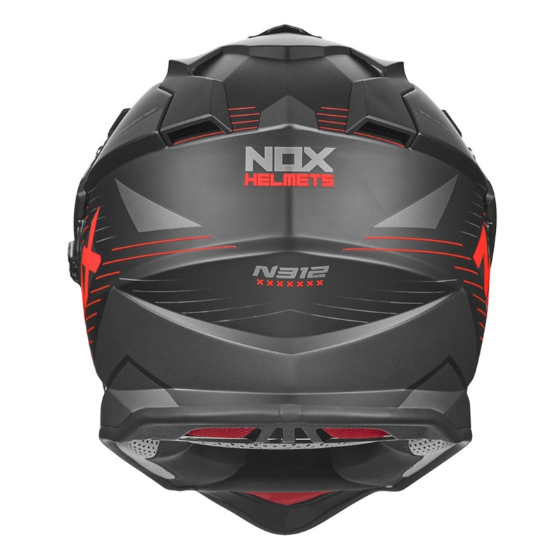 Cască de enduro NOX N312 EXTEND 2022 negru-gri-roșu lichidare