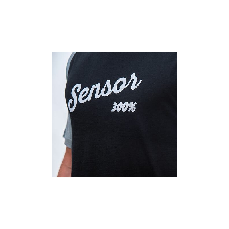 Cămașă pentru bărbați Sensor Merino Active PT Logo negru-gri výprodej lichidare