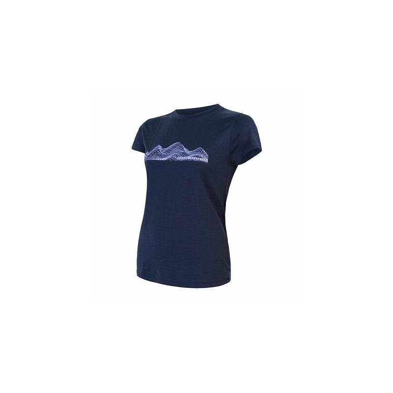 Femei Sensor Merino Active PT Mountains T-shirt albastru închis lichidare