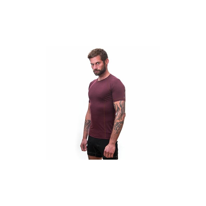 Mens T-shirt Sensor Merino Air burgundy burgundy lichidare