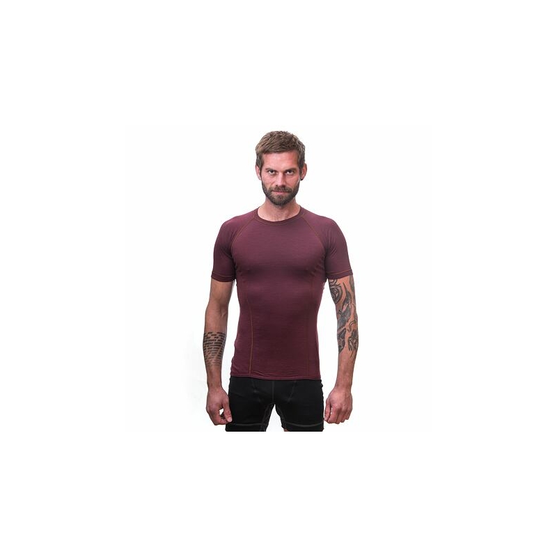 Mens T-shirt Sensor Merino Air burgundy burgundy lichidare