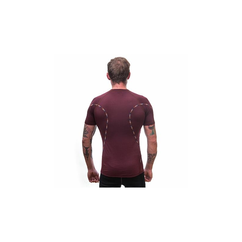 Mens T-shirt Sensor Merino Air burgundy burgundy lichidare