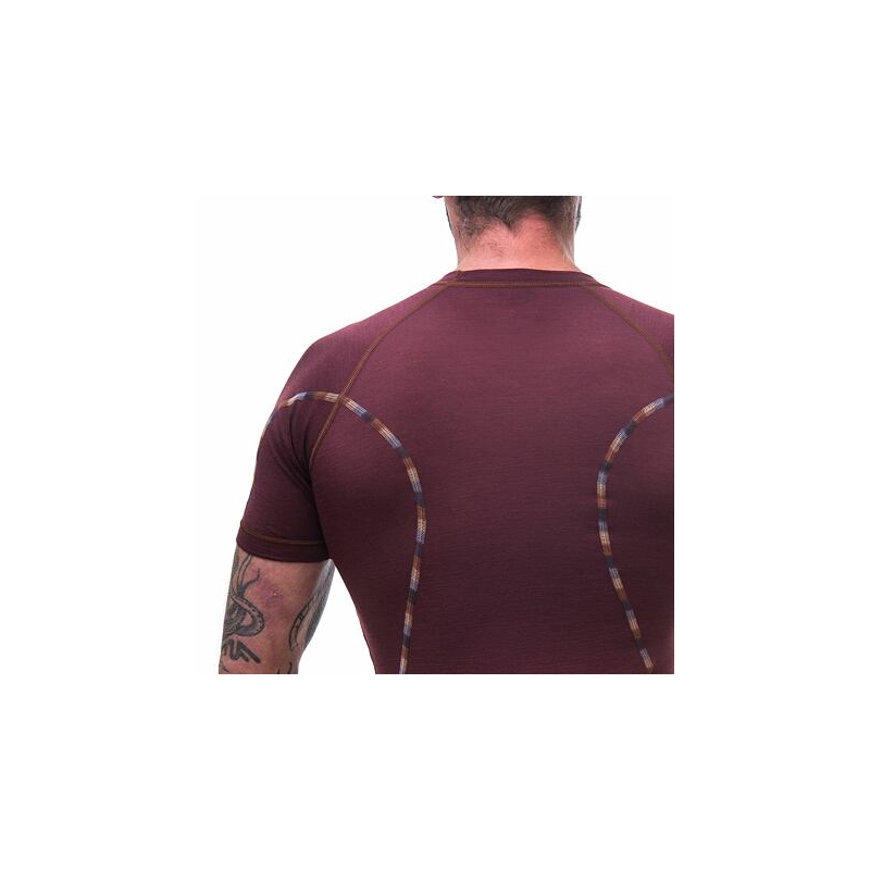 Mens T-shirt Sensor Merino Air burgundy burgundy lichidare