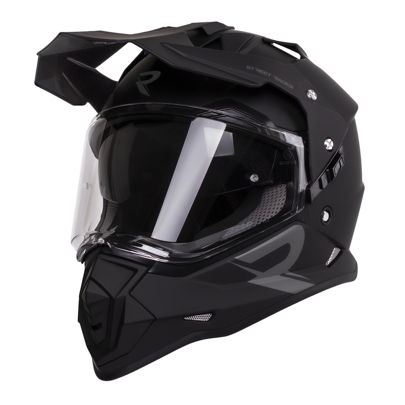 Cască moto enduro Street Racer Tracker negru mat