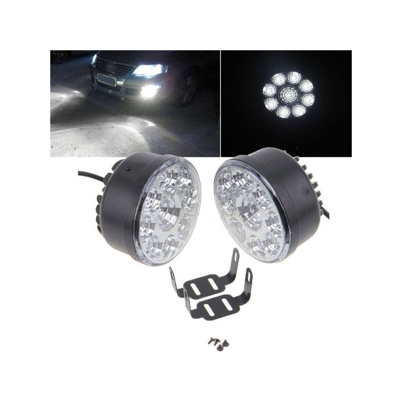 Lumini de zi Superlight DRL 9 LED-uri rotunde