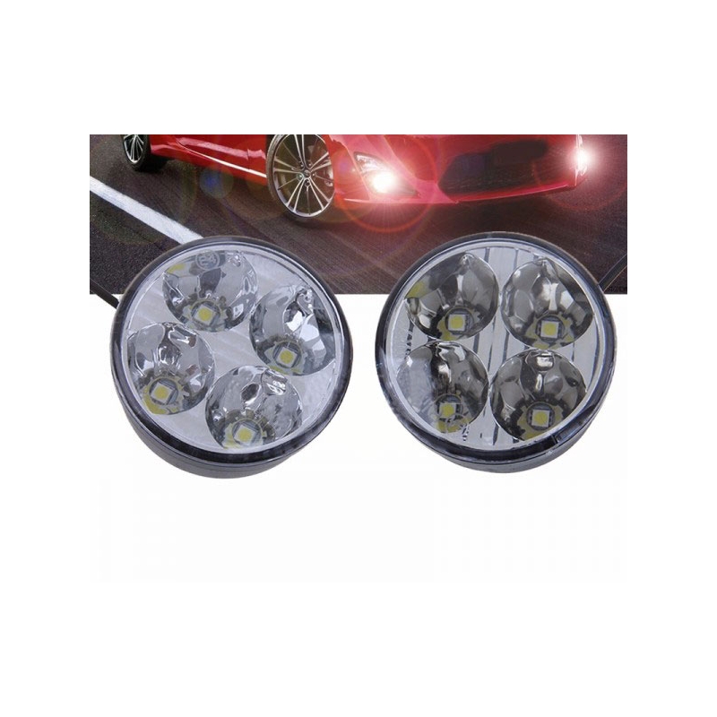 Lumini de zi Superlight DRL 4 LED-uri rotunde
