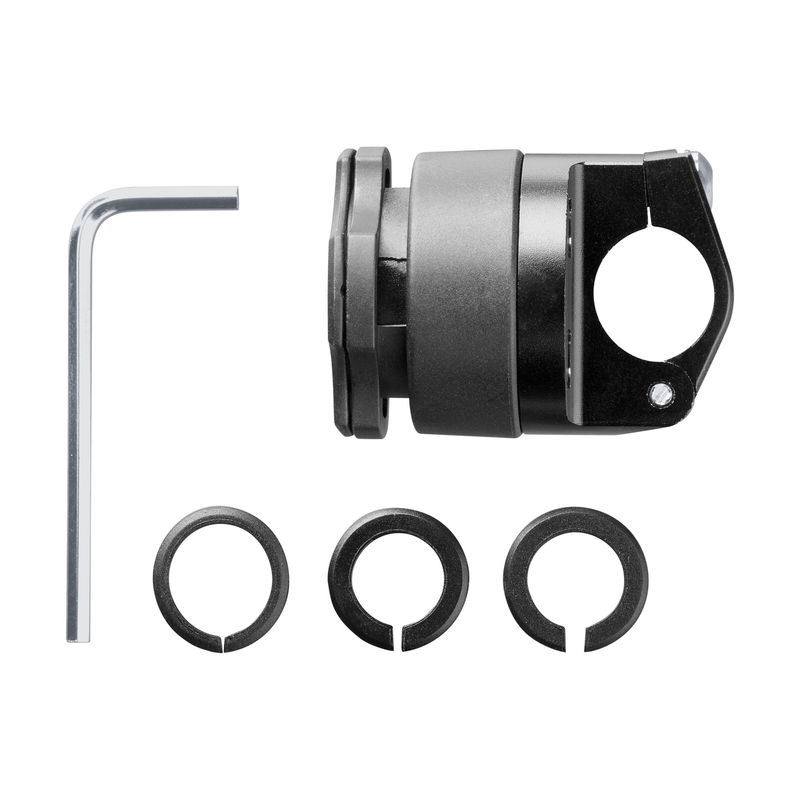 Suport cu eliberare rapidă Interphone Quiklox cu suport pentru oglindă de motocicletă negru