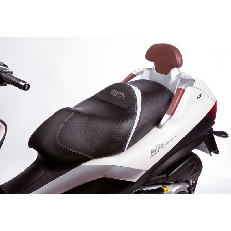 Scaun confort SHAD negru/alb, cusaturi gri/albastru