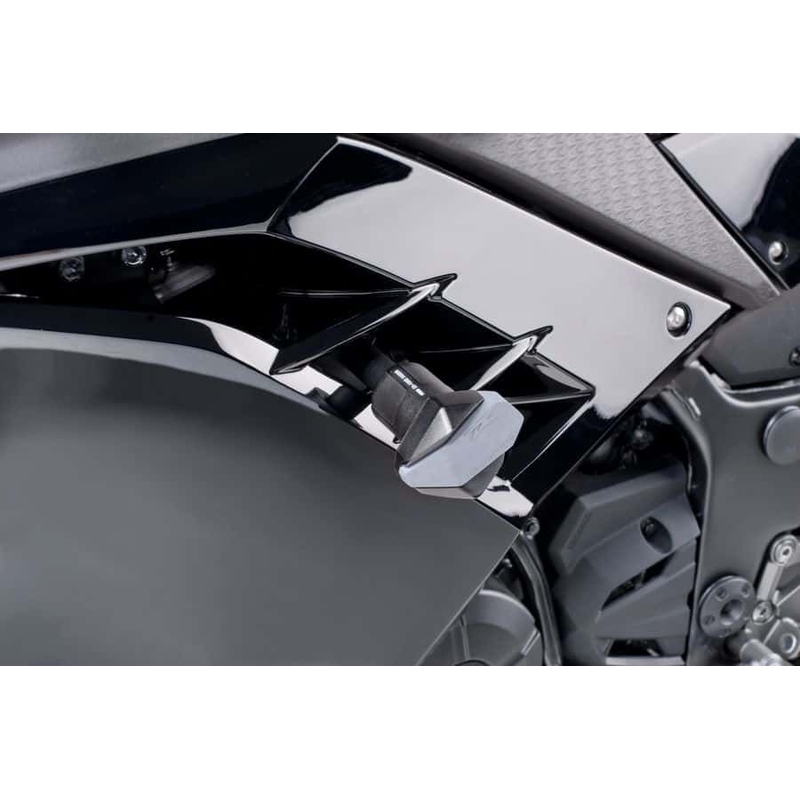 Frame sliders PUIG R12 black with grey rubber