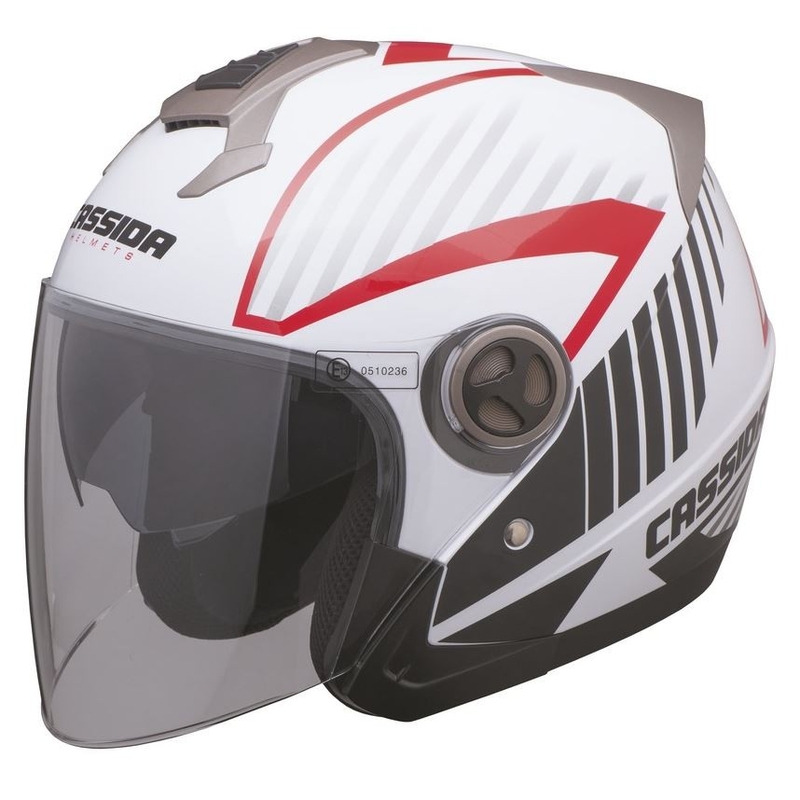 Cască de motociclist Cassida Magnum negru-alb-roșu