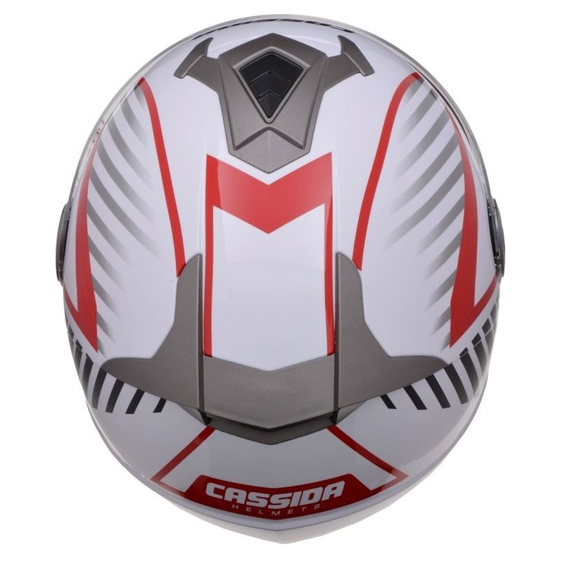 Cască de motociclist Cassida Magnum negru-alb-roșu