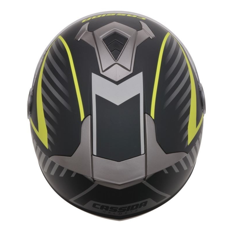 Cască de motocicletă Cassida Magnum negru-gri-galben-fluo