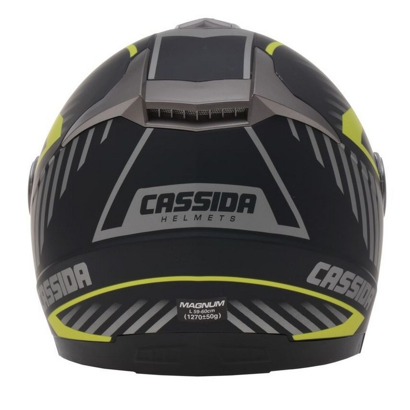 Cască de motocicletă Cassida Magnum negru-gri-galben-fluo