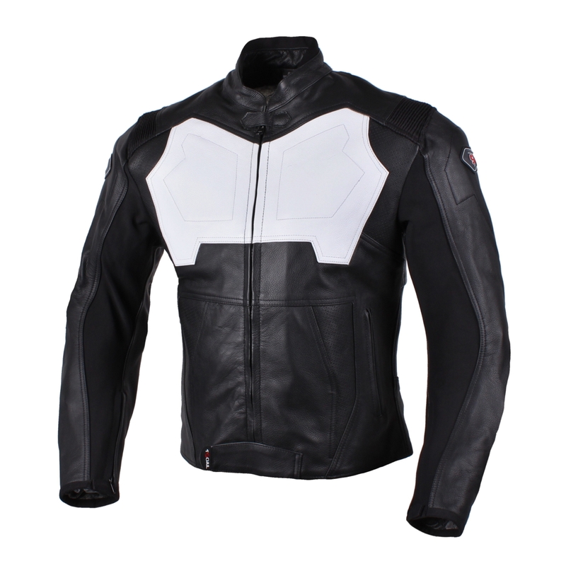 Jachetă de motociclete Tschul 850 alb-negru lichidare