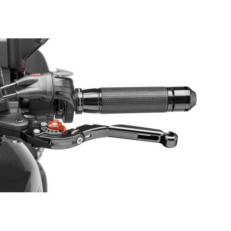 Maneta de ambreiaj fara adaptor PUIG extendable folding black/orange