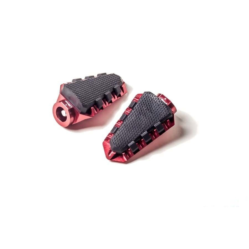 Footpegs without adapters PUIG TRAIL Rosu with rubber