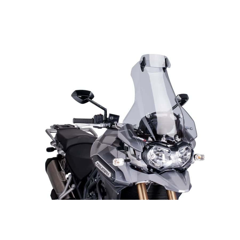 Parbriz PUIG TOURING WITH VISOR smoke pentru TRIUMPH Tiger 1200 Explorer / GT Explorer 2012-2015