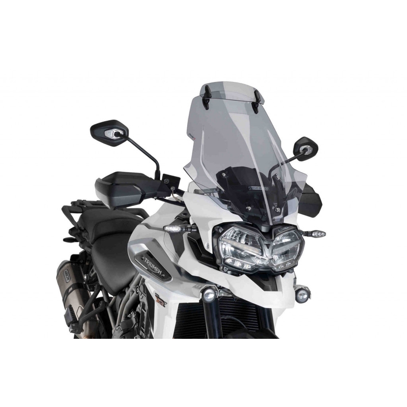 Parbriz PUIG TOURING WITH VISOR smoke pentru TRIUMPH Tiger 1200 Explorer / GT Explorer 2018-2019