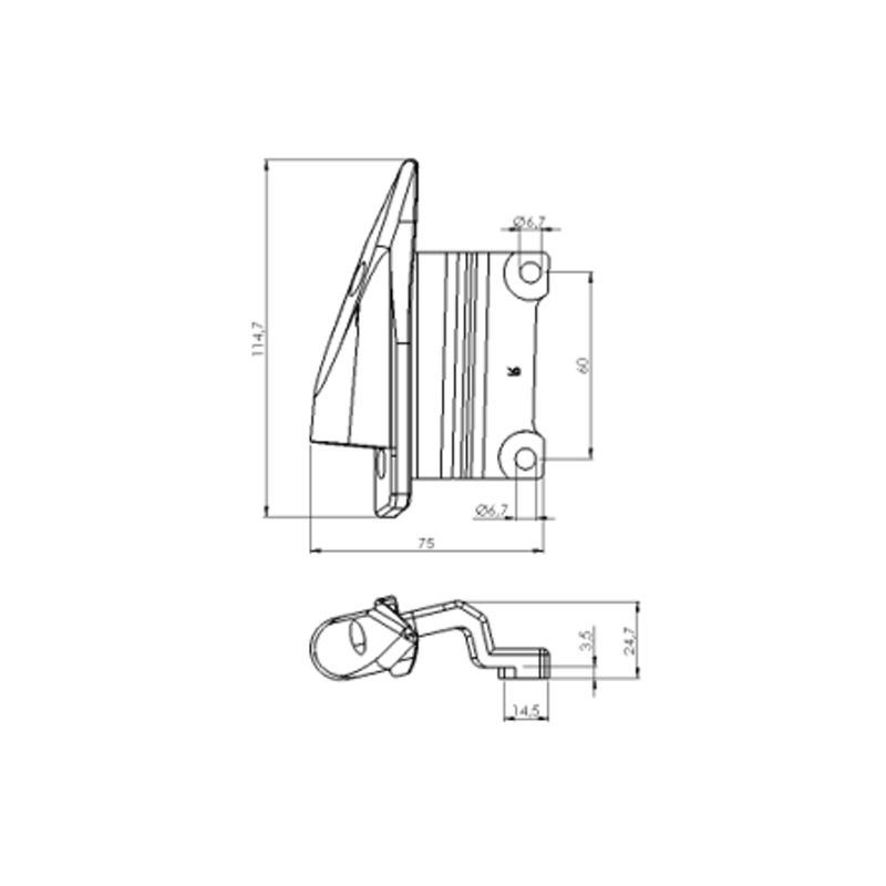 Mirror adaptor PUIG ADAPTADOR DERECHO RETROVISOR HI-TECH I,II,III,G Negru to fairing