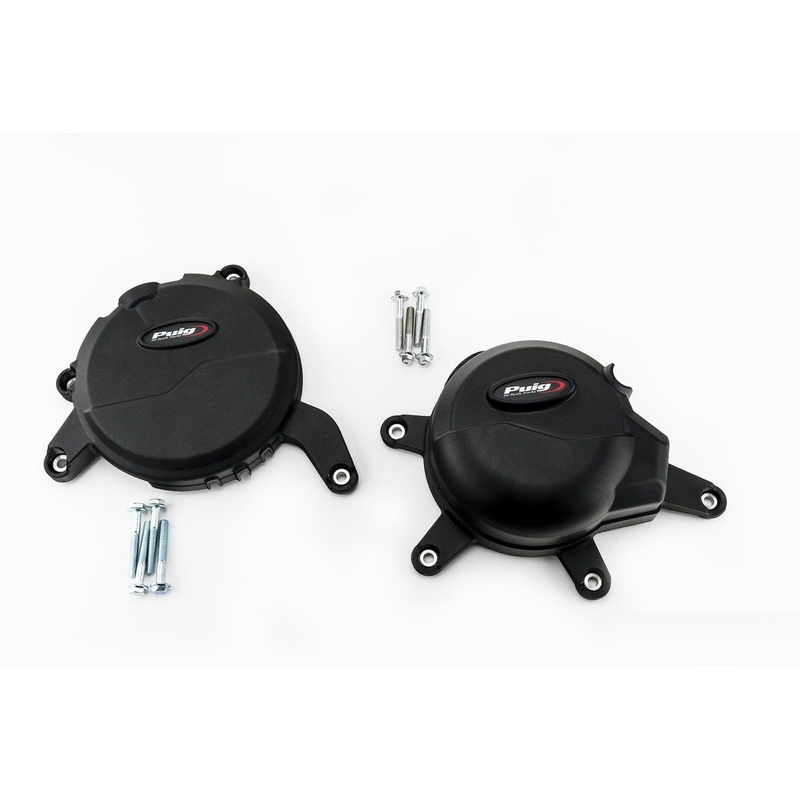  Engine protective covers PUIG Negru included right and left caps pentru KTM Duke 390 2016-2019, KTM RC 390 2017-2019