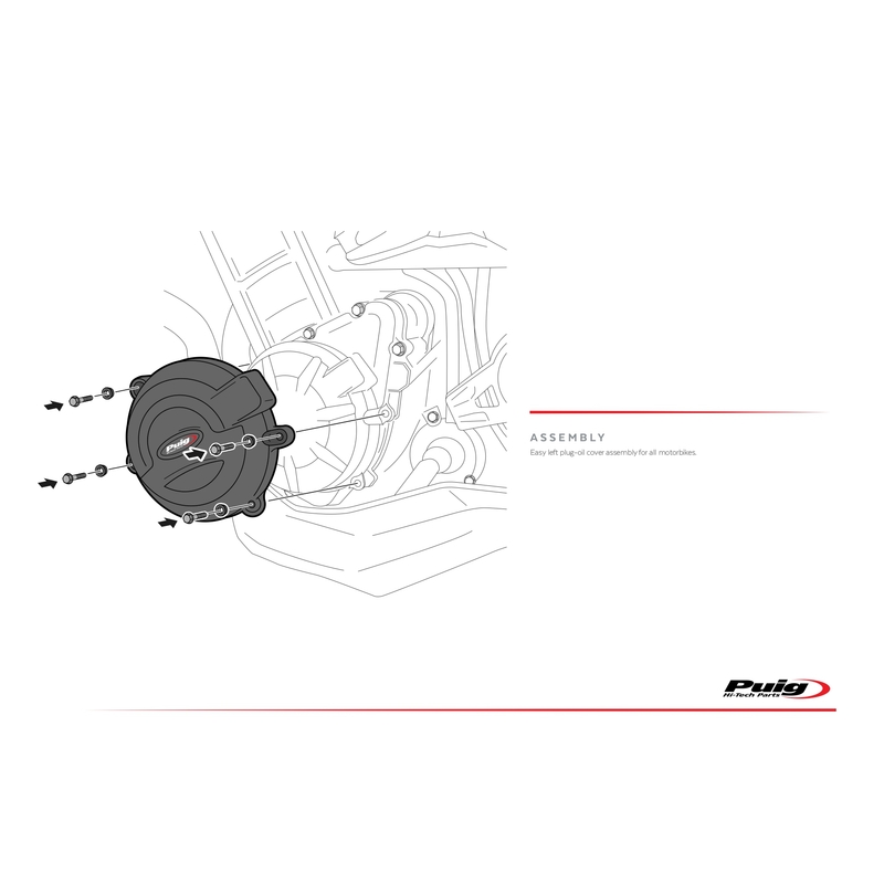 Engine protective covers PUIG Negru included right, left and alternator caps