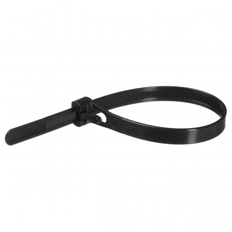 Reusable zip tie POLISPORT 12 piese Negru