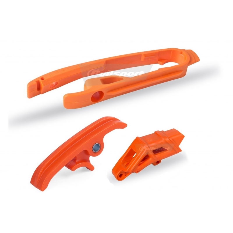 Chain guide / slider / sliding piece kit POLISPORT orange KTM lichidare