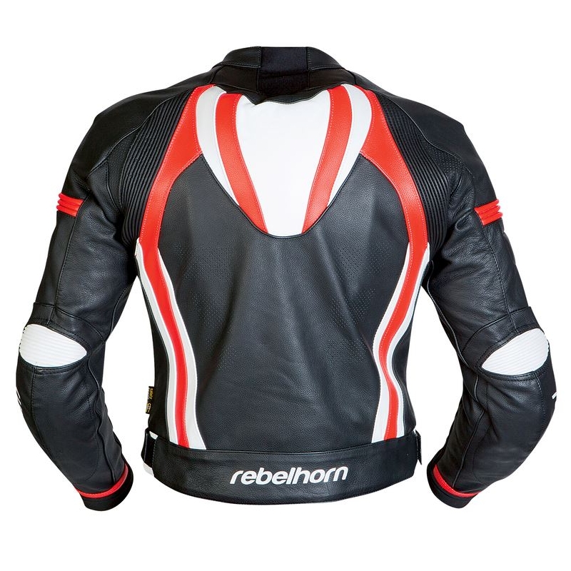 Rebelhorn Piston II negru/alb/roșu jachetă de motocicletă Rebelhorn Piston II negru/alb/roșu