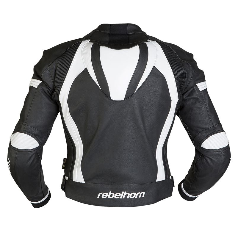 Rebelhorn Piston II negru/alb jachetă de motocicletă Rebelhorn Piston II negru/alb