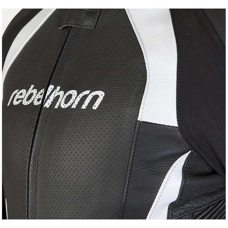 Rebelhorn Piston II negru/alb jachetă de motocicletă Rebelhorn Piston II negru/alb