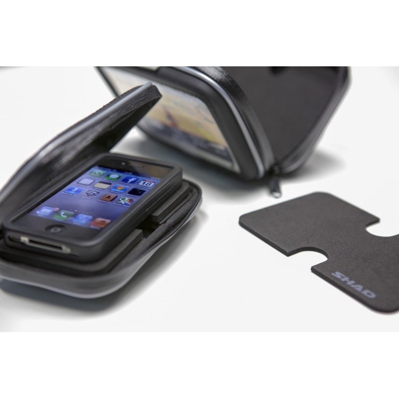 Suport telefon SHAD 130x90 mm prindere pe suportul oglinzii 4,3"