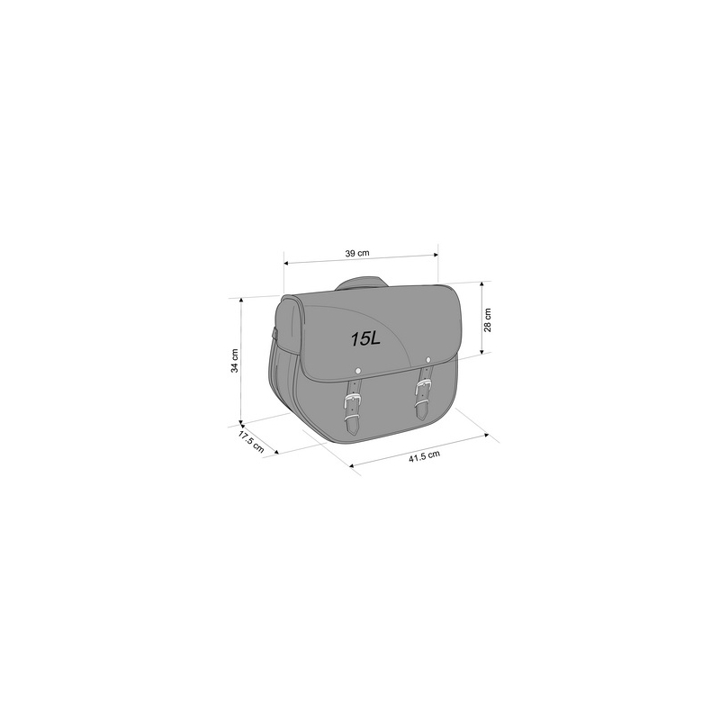 Leather saddlebag CUSTOMACCES SANT LOUIS Negru pereche