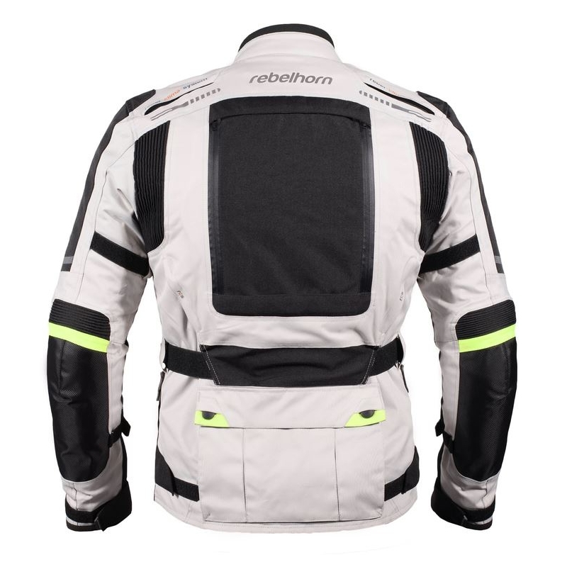 Jachetă moto Rebelhorn Hiker Pro gri-negru-galben-fluo