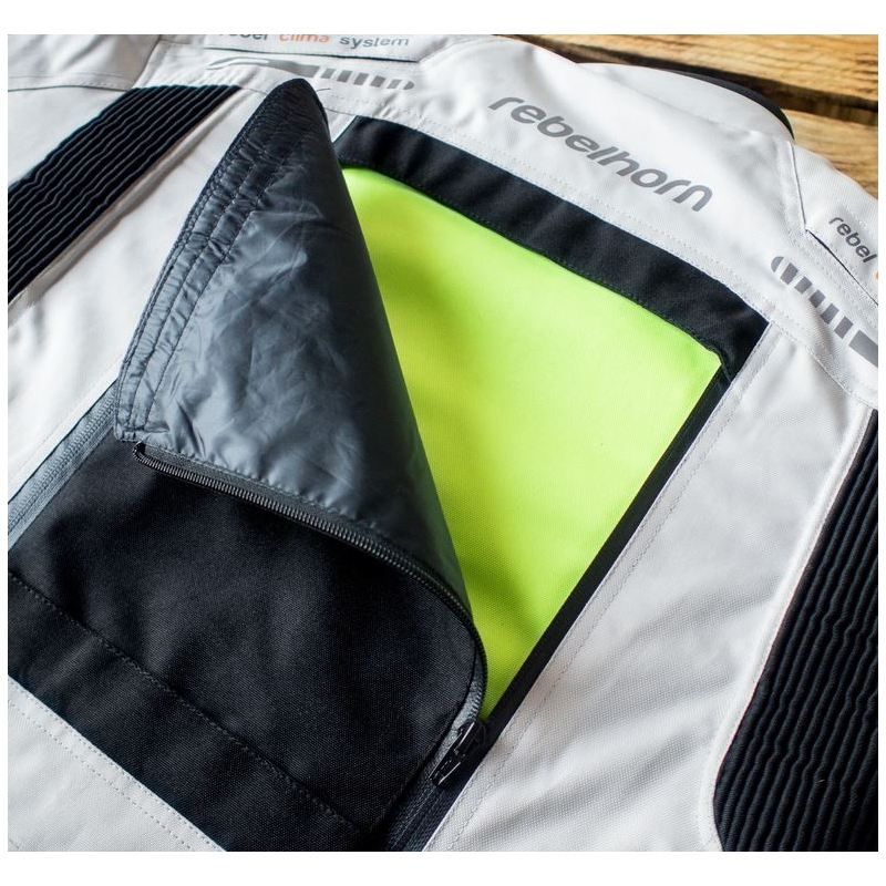 Jachetă moto Rebelhorn Hiker Pro gri-negru-galben-fluo
