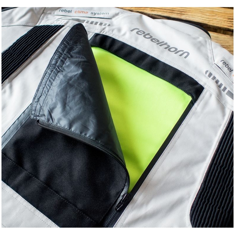 Jacheta moto pentru femei Rebelhorn Hiker Pro gri-negru-fluo galben lichidare
