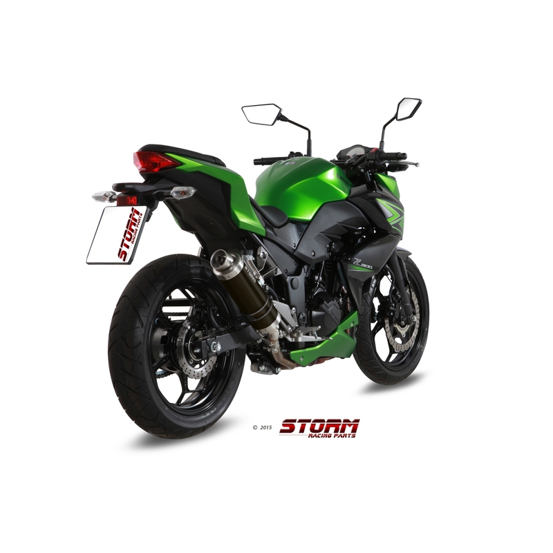 Evacuare STORM GP negru otel pentru KAWASAKI Z 300 2015-2016, KAWASAKI EX Ninja 300 2013-2016