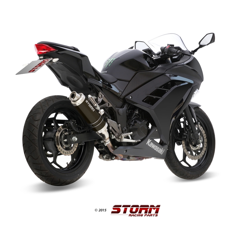 Evacuare STORM GP negru otel pentru KAWASAKI Z 300 2015-2016, KAWASAKI EX Ninja 300 2013-2016