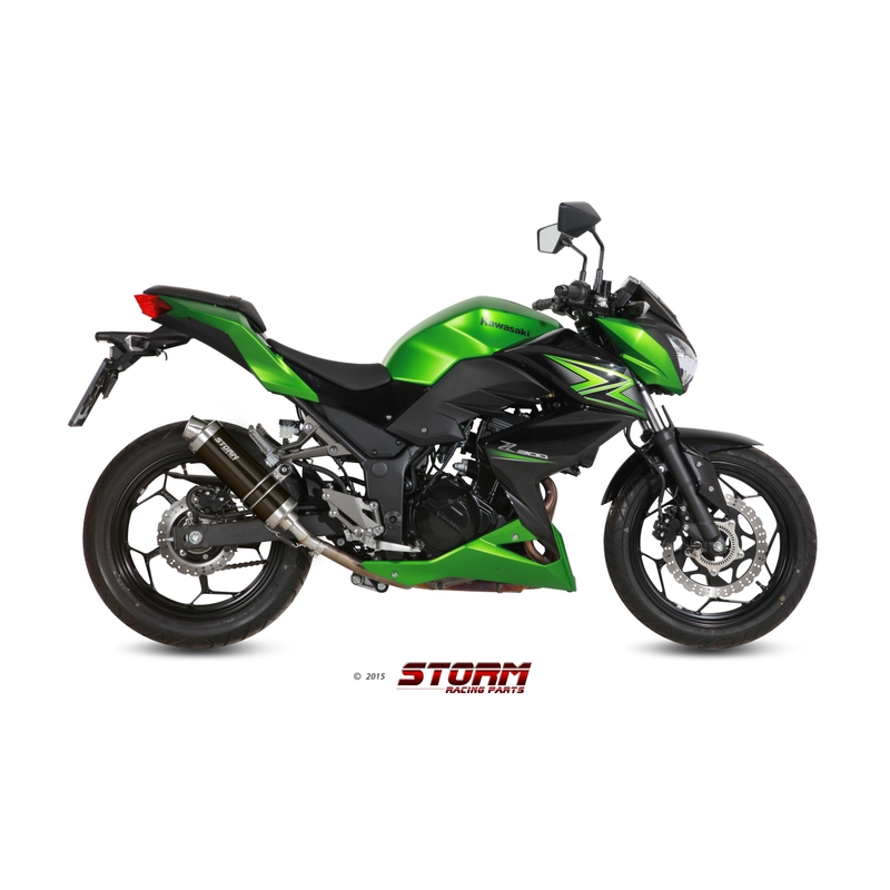 Evacuare STORM GP negru otel pentru KAWASAKI Z 300 2015-2016, KAWASAKI EX Ninja 300 2013-2016