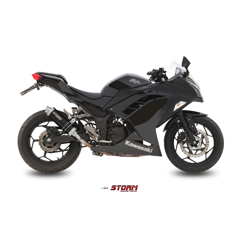 Evacuare STORM GP negru otel pentru KAWASAKI Z 300 2015-2016, KAWASAKI EX Ninja 300 2013-2016