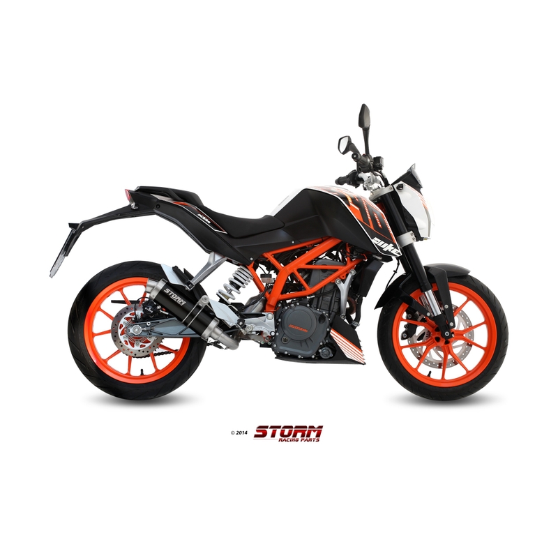 Sistem de evacuare complet 1x1 STORM GP negru otel pentru KTM Duke 390 2013-2016