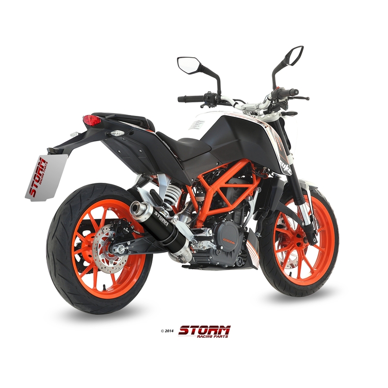 Sistem de evacuare complet 1x1 STORM GP negru otel pentru KTM Duke 390 2013-2016